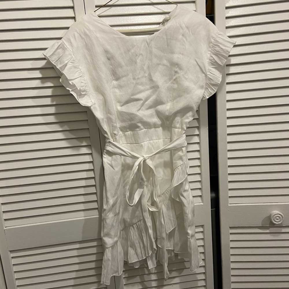 White Tie Wrap Dress